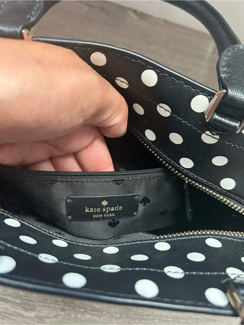 kate spade Black and White Polka Dot Satchel